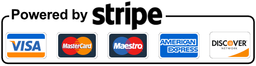 Secure payments with Stripe — Visa, Mastercard, Maestro, American Express, Discover
